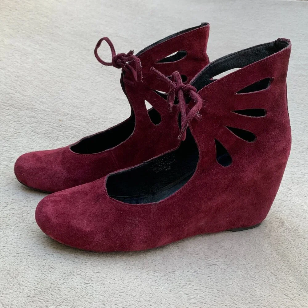 Jeffrey Campbell Pavilion Genuine Suede Hidden Wedges Sz8